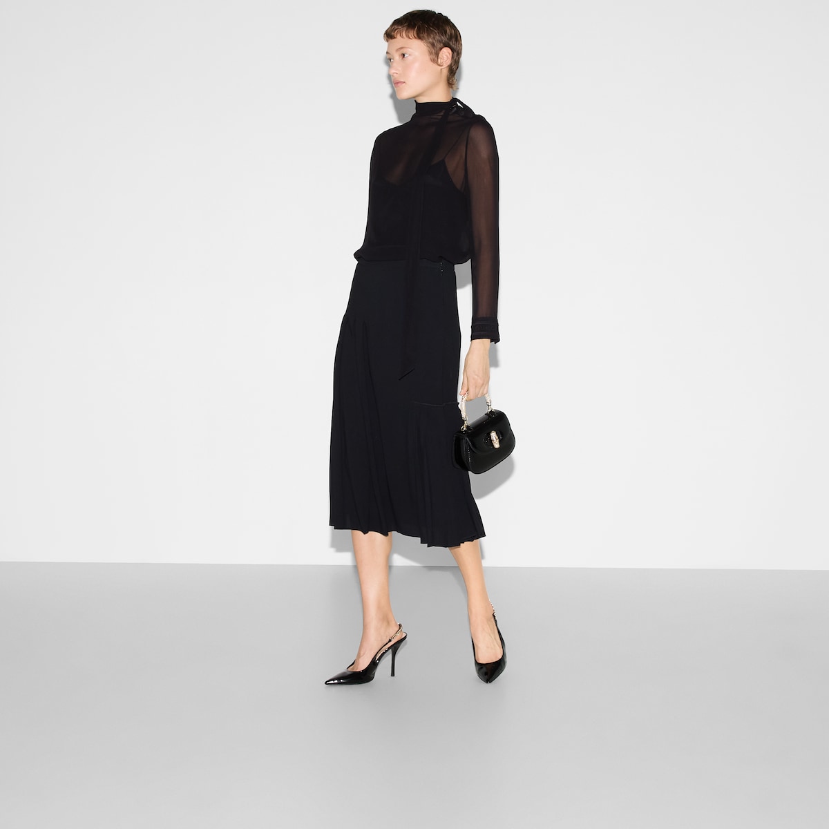 ライトヴィスコースサーブル スカートブラック | GUCCI公式 