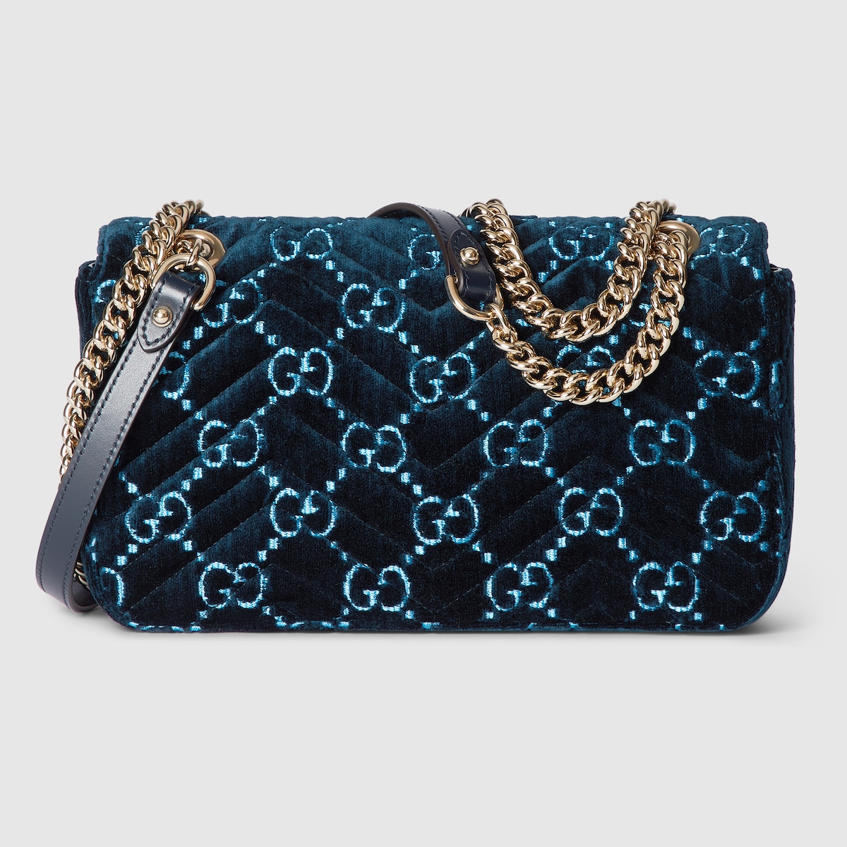 GG Marmont small shoulder bag in blue velvet GUCCI Canada