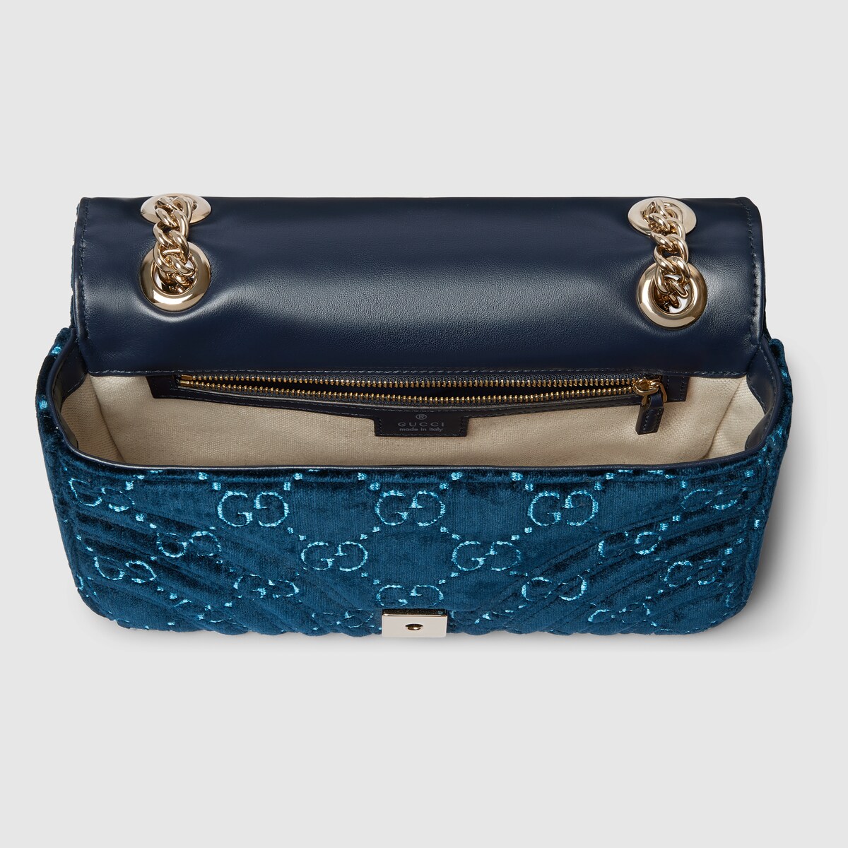 GG Marmont small shoulder bag in blue velvet GUCCI Canada