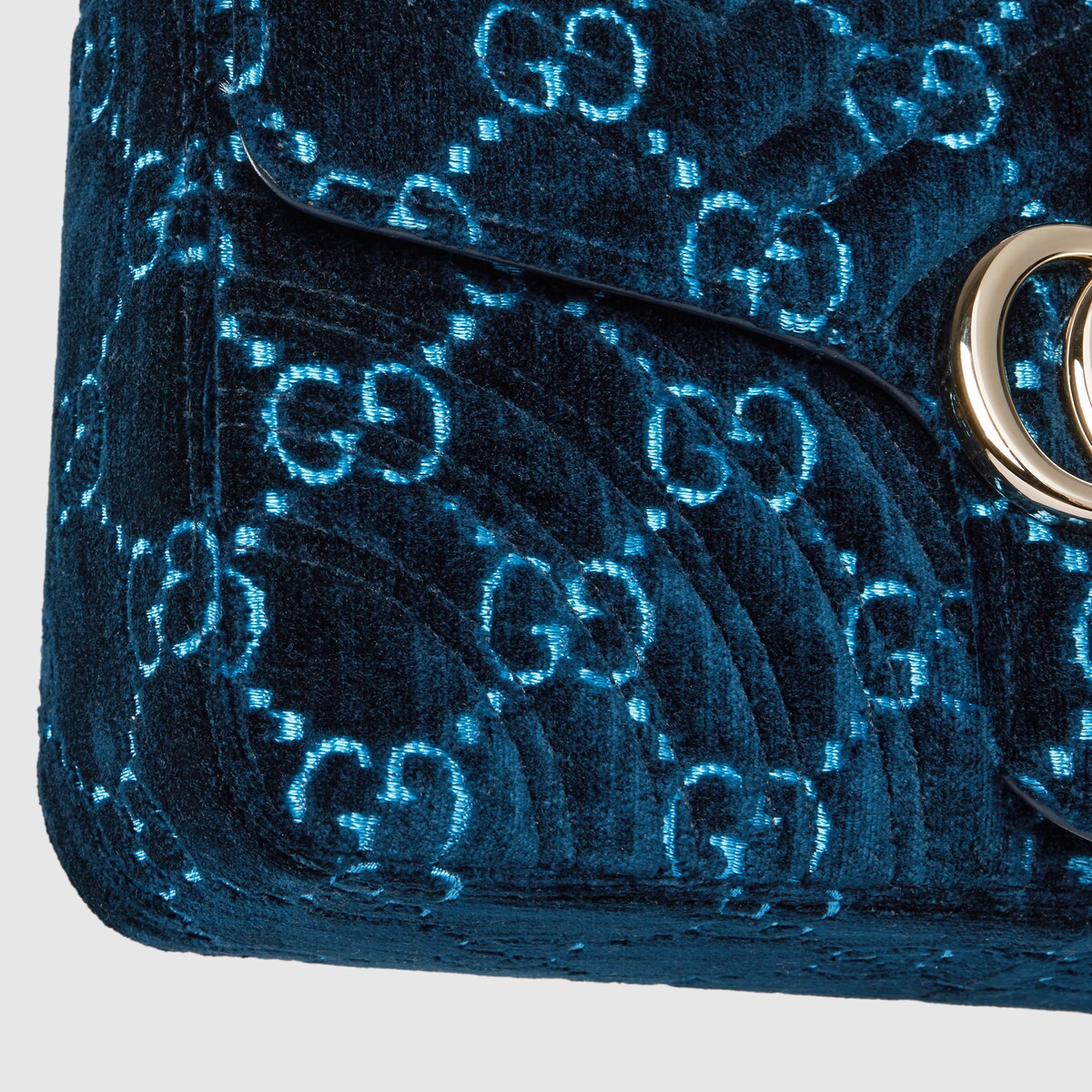 GG Marmont small shoulder bag in blue velvet GUCCI Canada