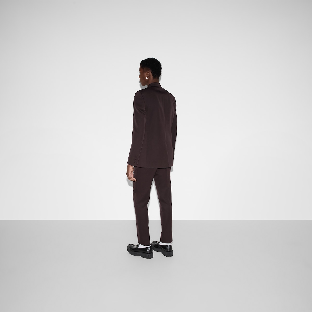 Wool barathea suit in bordeaux | GUCCI® MX