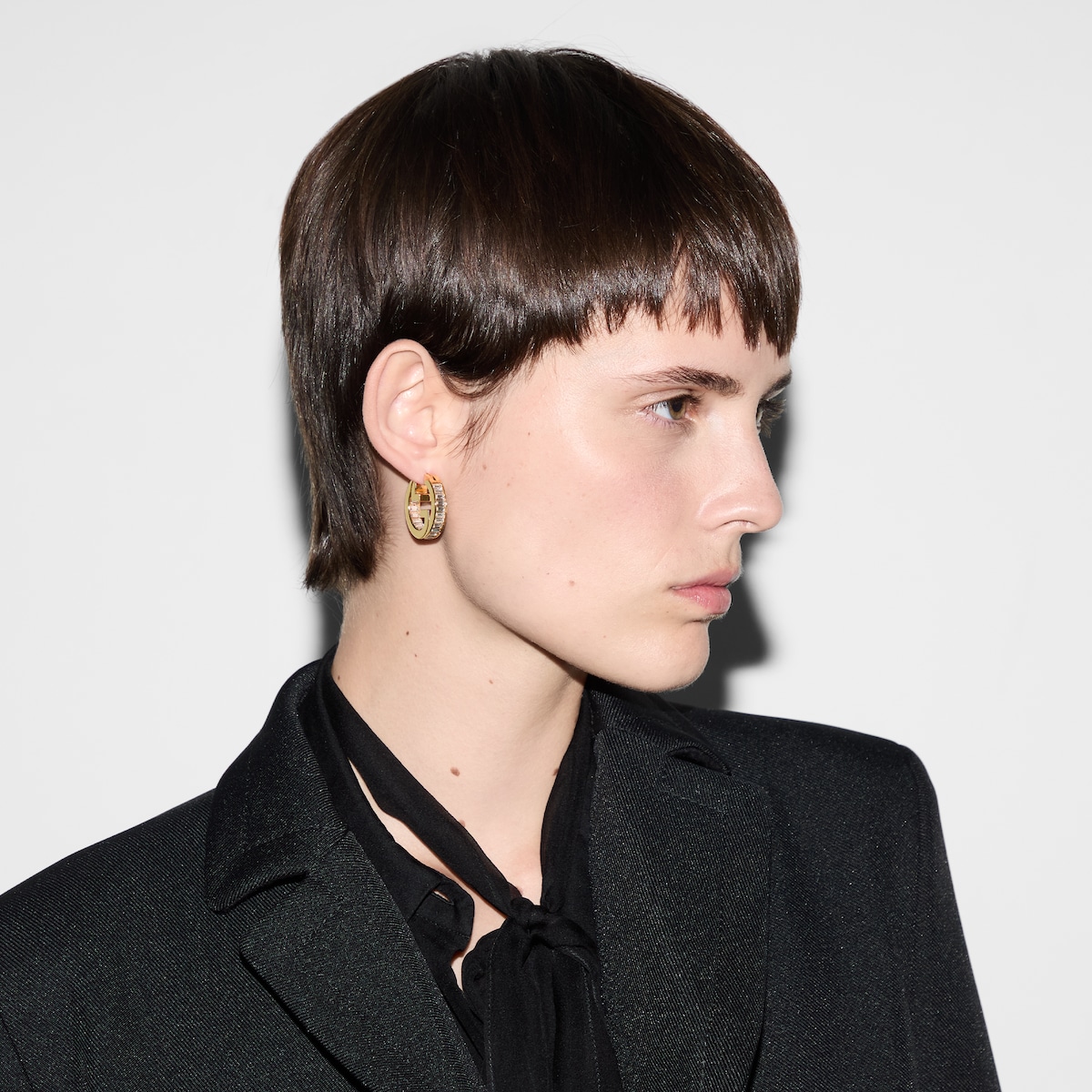 キラキラ❗️D1.00CT✨k18YGライトブラウンダイヤフープピアス K18 プラチナ ダイヤモンドフープピアス│引っかからない・片耳