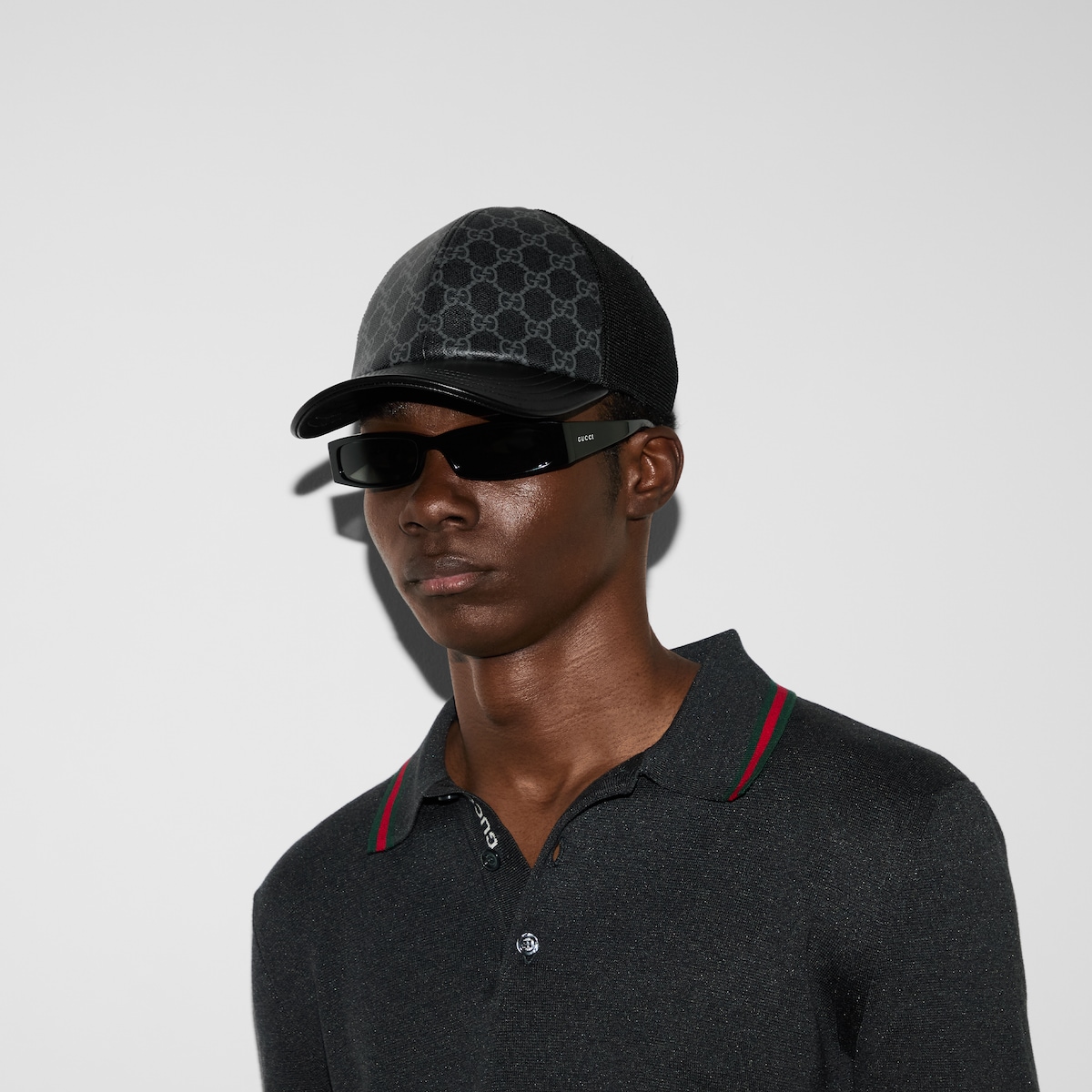 GUCCI ブラックハット XLサイズ Gucci Men's Black GG Logo L size cap hat from Japan Free