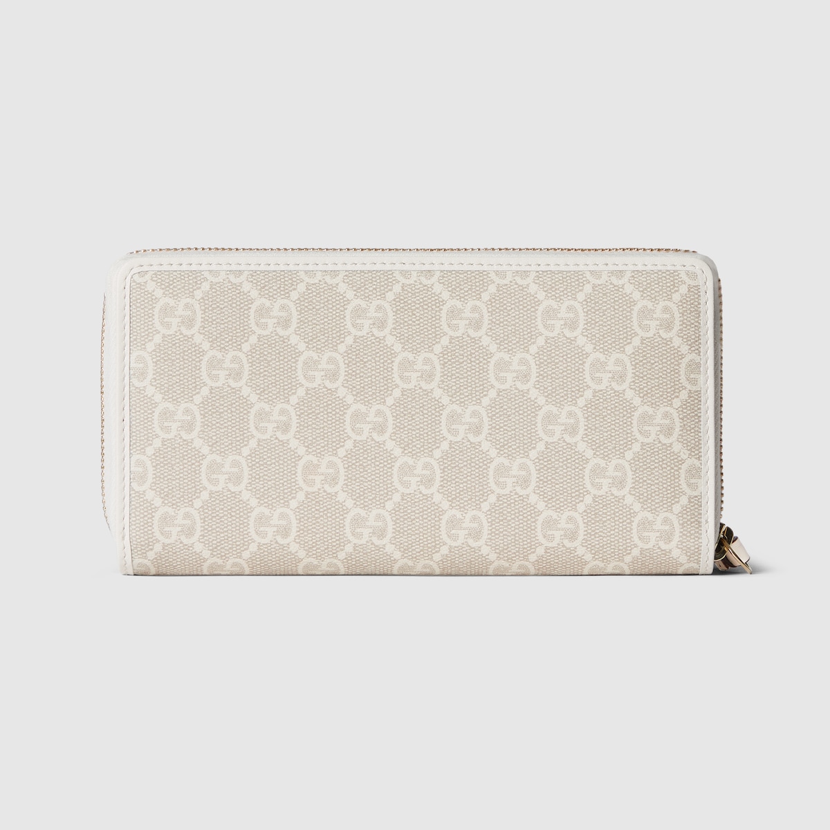 GGエンブレム〕ジップアラウンドウォレット ・ベージュ＆ホワイト
