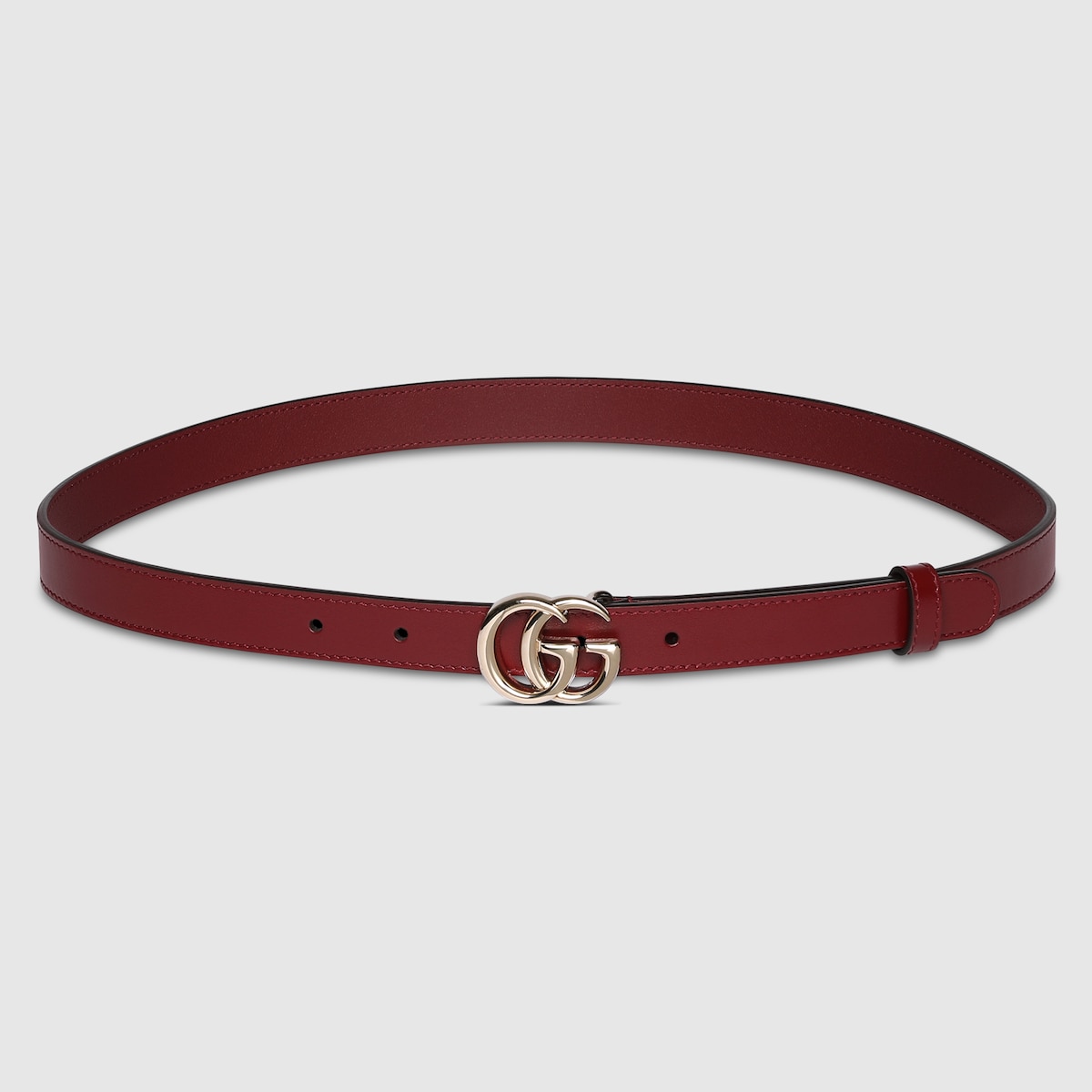 GG Marmont thin belt in Rosso Ancora red leather | GUCCI® US