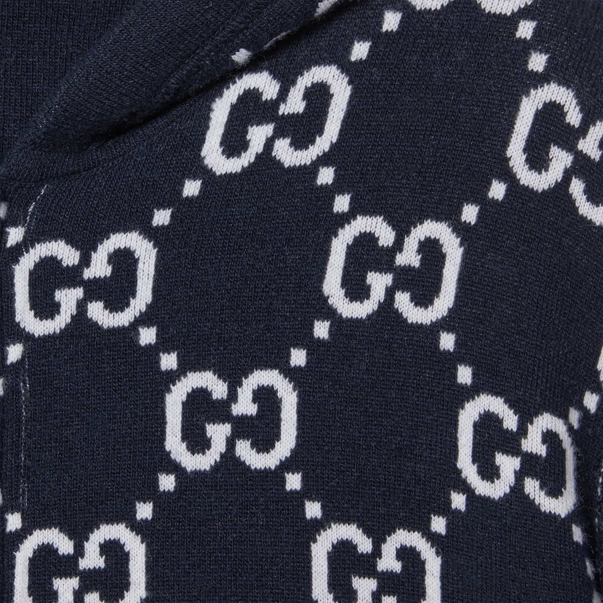Reversible GG wool hooded zip jacket
