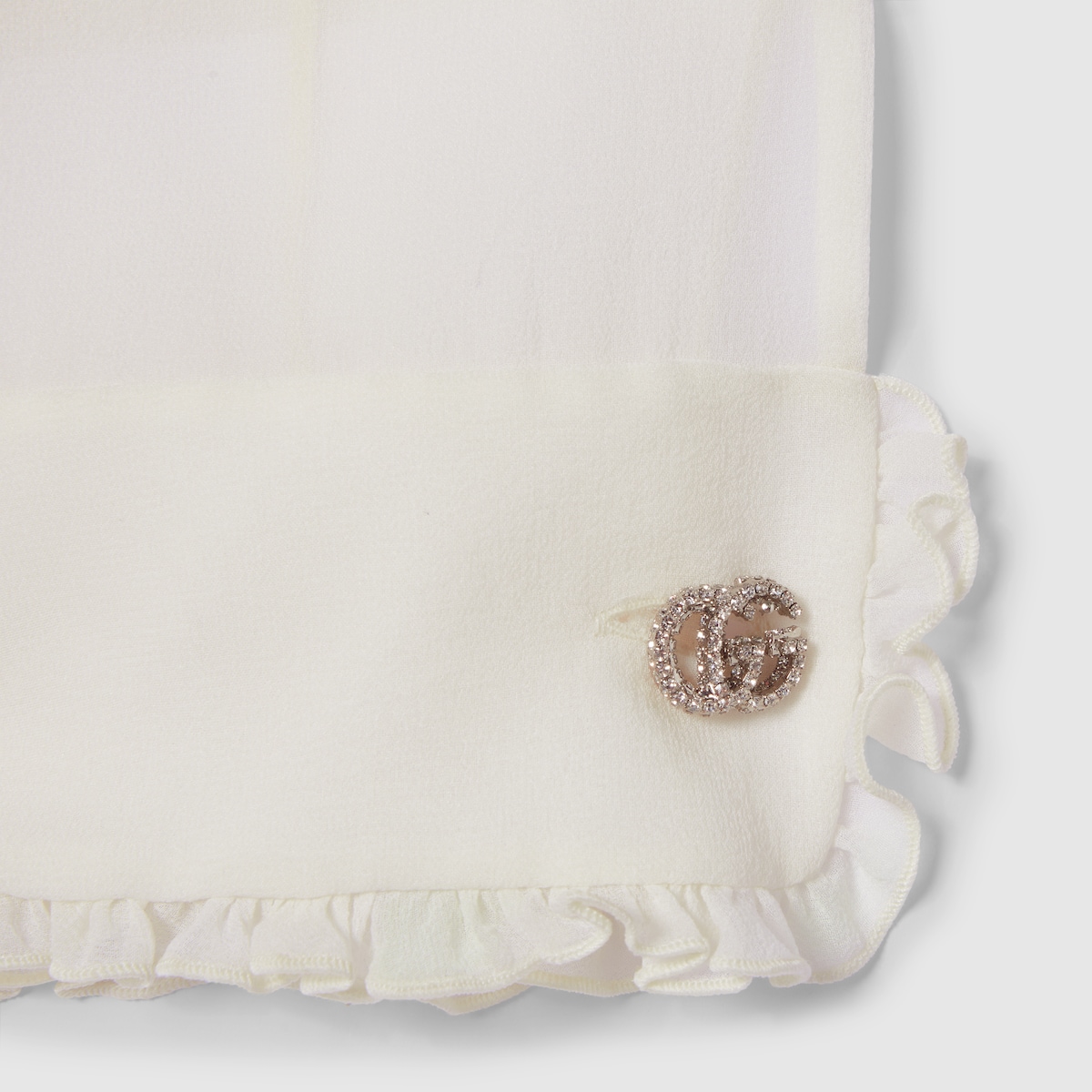 Silk georgette top in ivory | GUCCI® US
