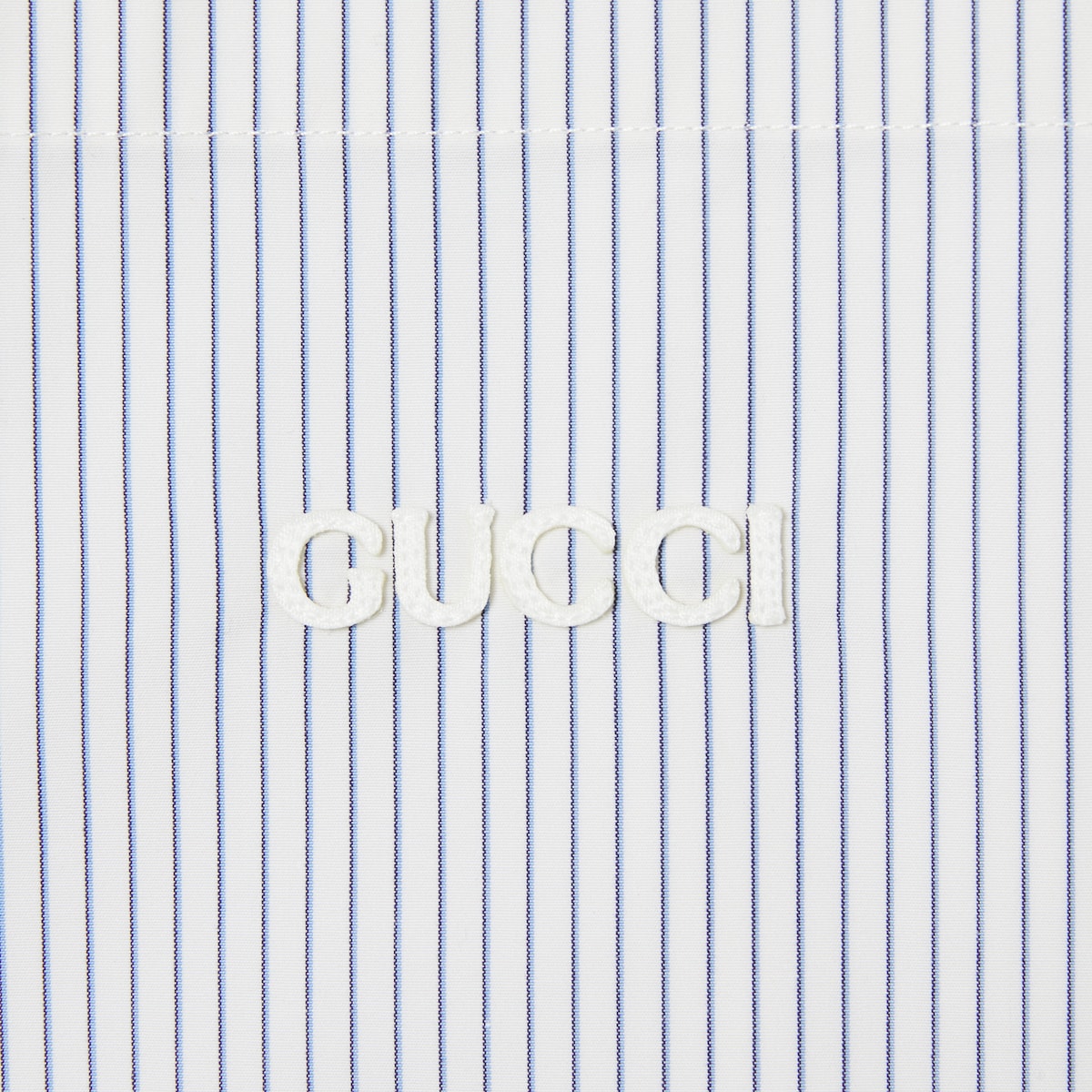 Embroidered striped cotton shirt