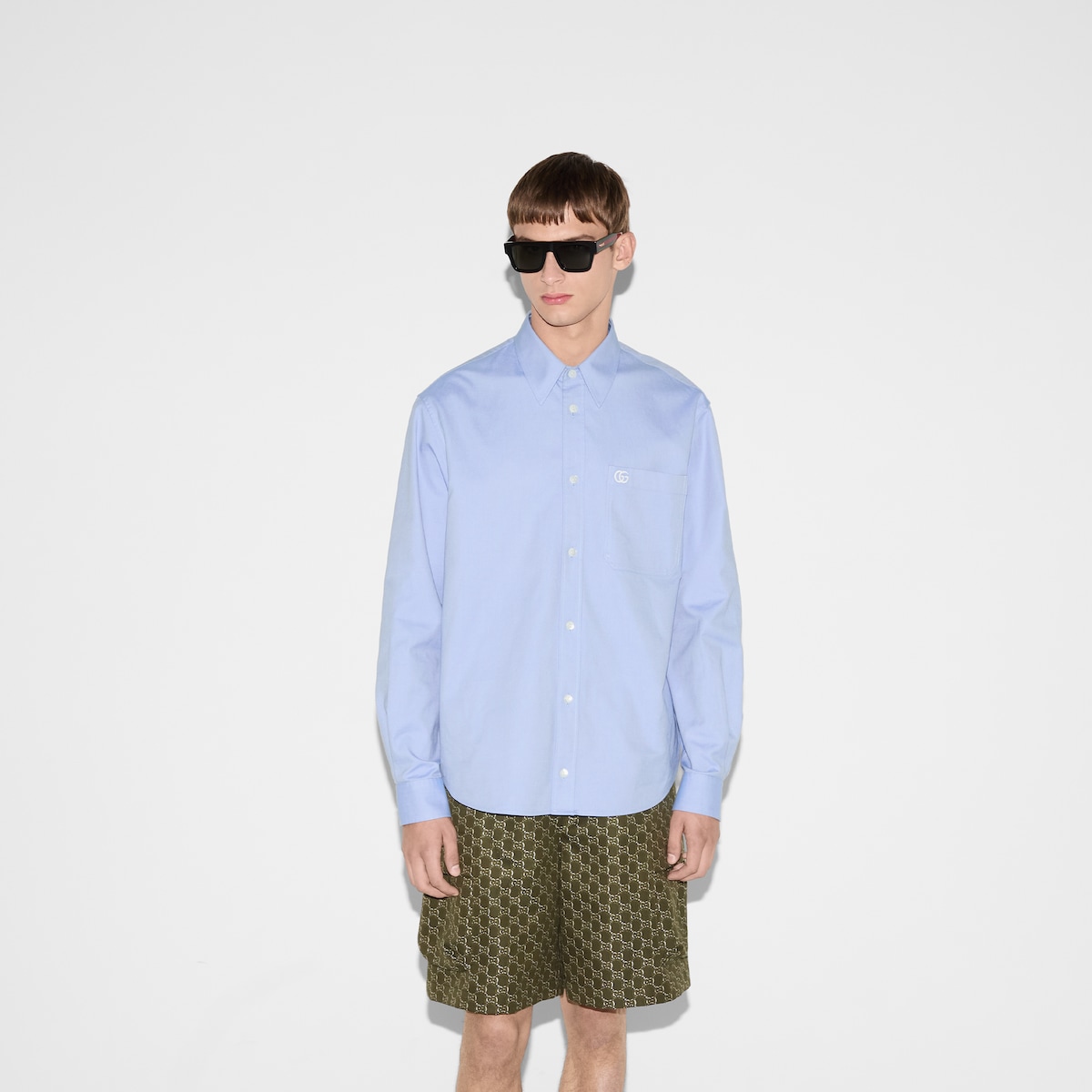 GUCCI グッチ コットンオックスフォードジャガードシャツ 36