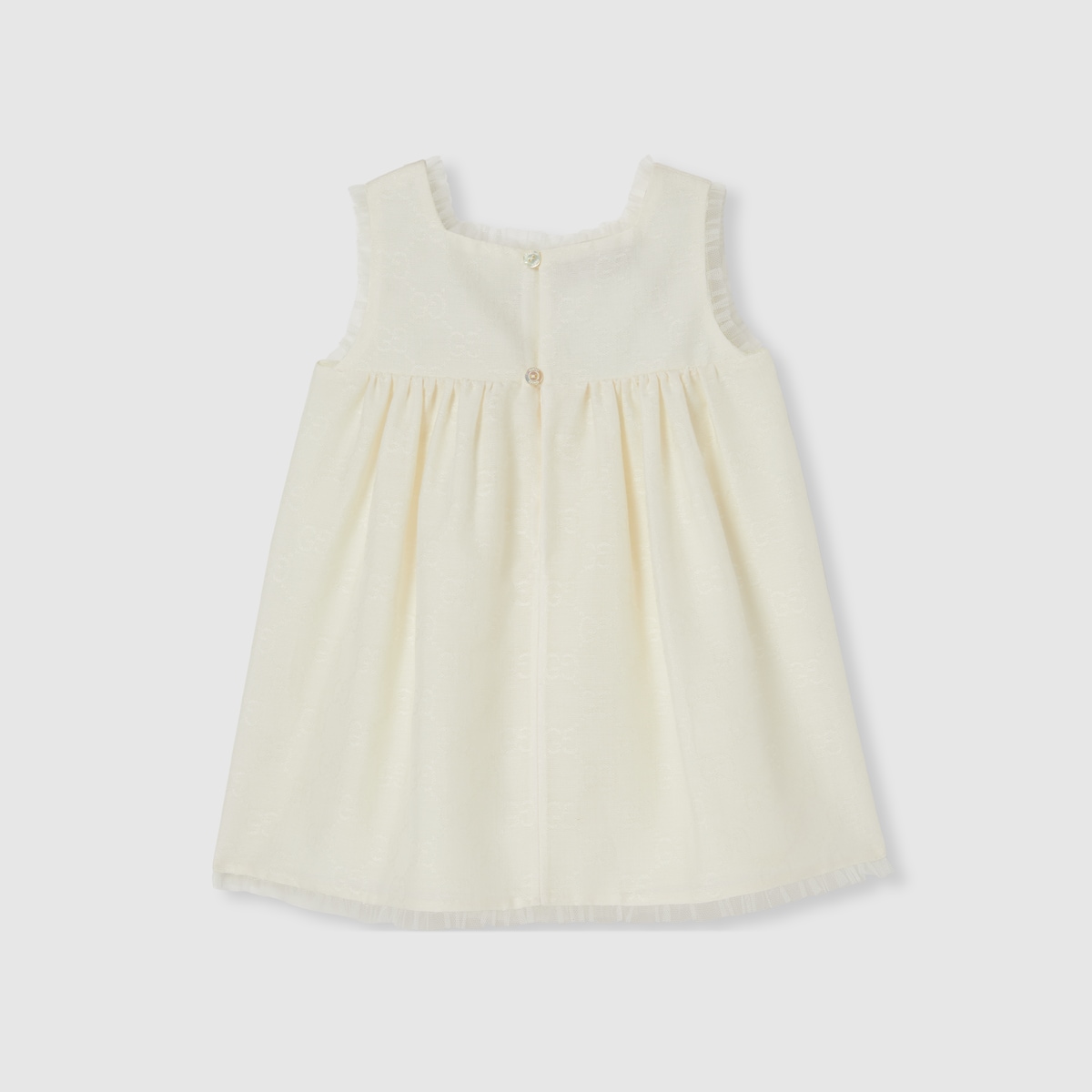 ★GUCCI BABY★ウェブ付きコットンベビードレス Baby GG cotton dress with Web in ivory | GUCCI® US