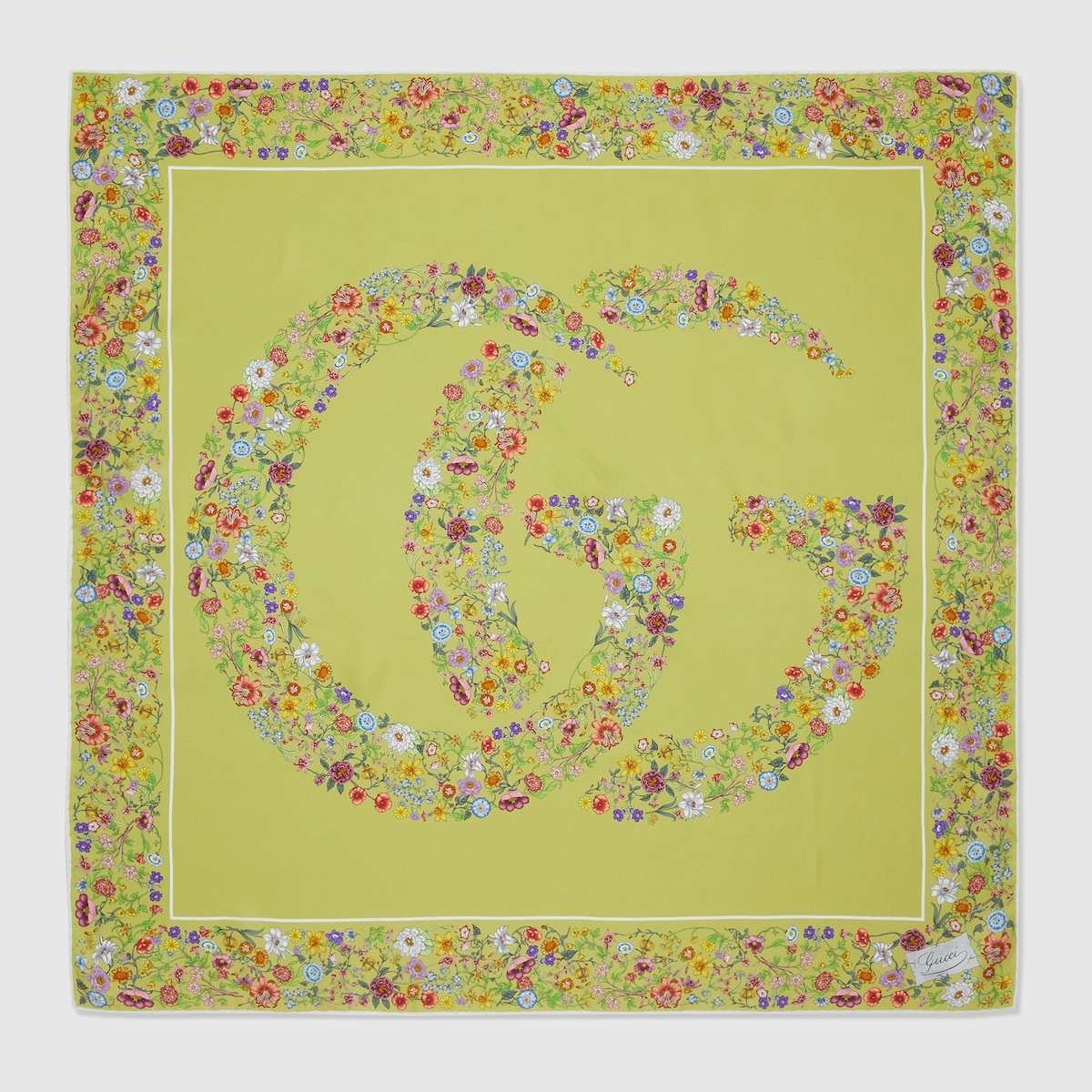 スカーフ Gucci Silk Foulard With Floral Print 812278_3G001_3979_001_100_0000