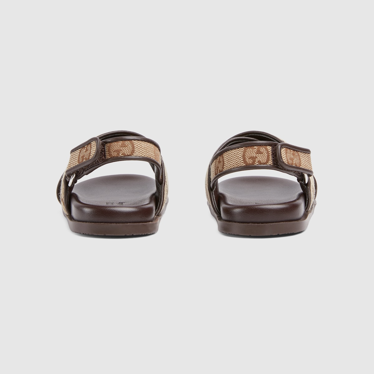 Toddler GG sandal in beige and dark brown canvas | GUCCI® US