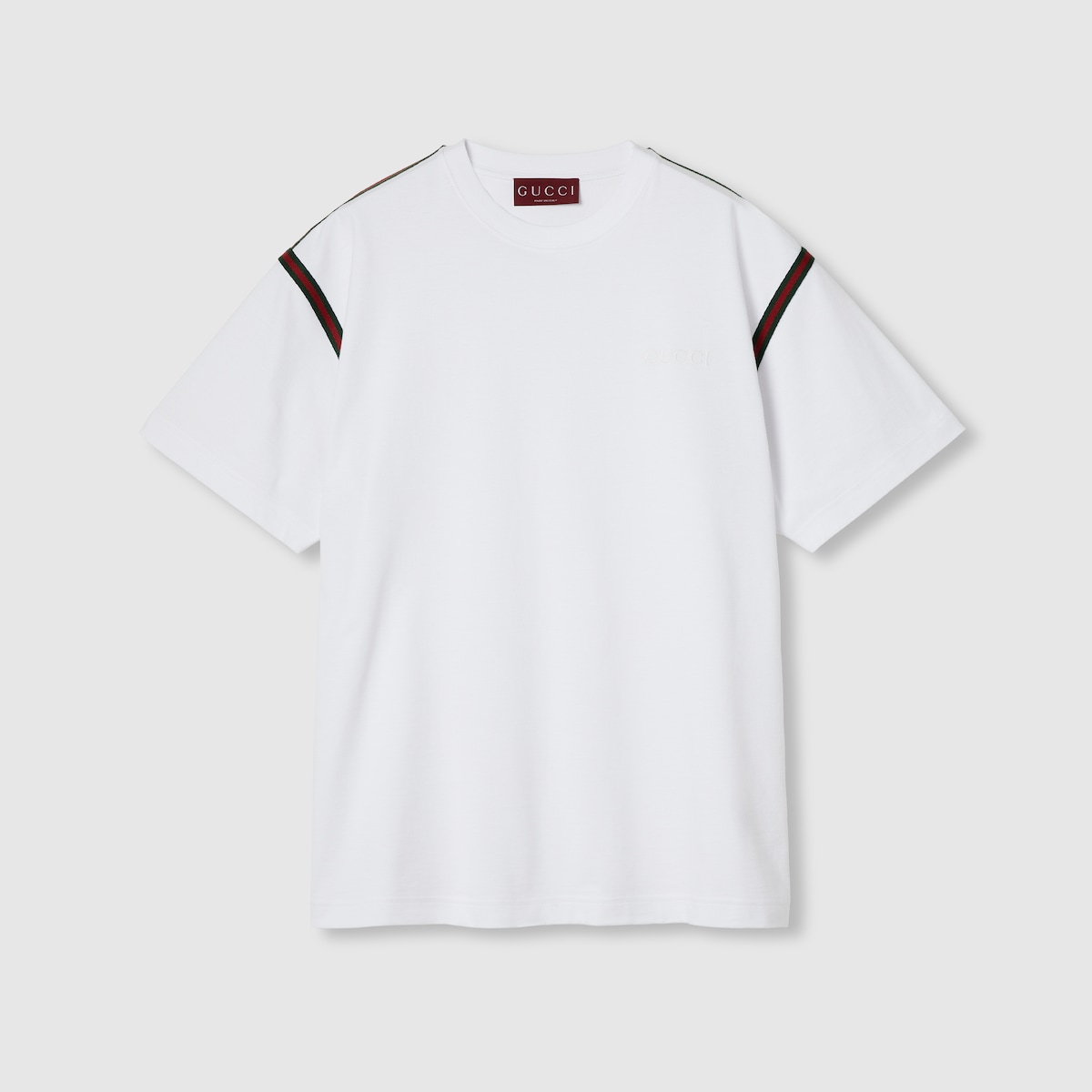 Cotton jersey T-shirt with embroidery in white | GUCCI® US