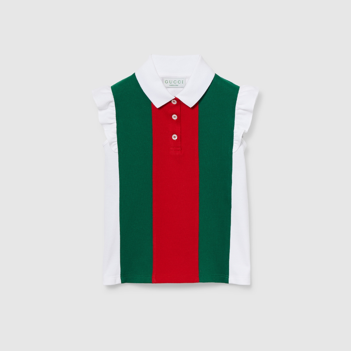 Children's cotton polo shirt with Web in white | GUCCI® US