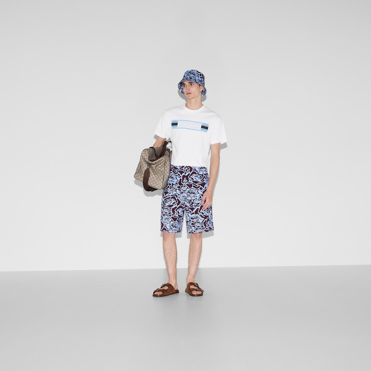 Cotton jersey T-shirt with print in white | GUCCI® US