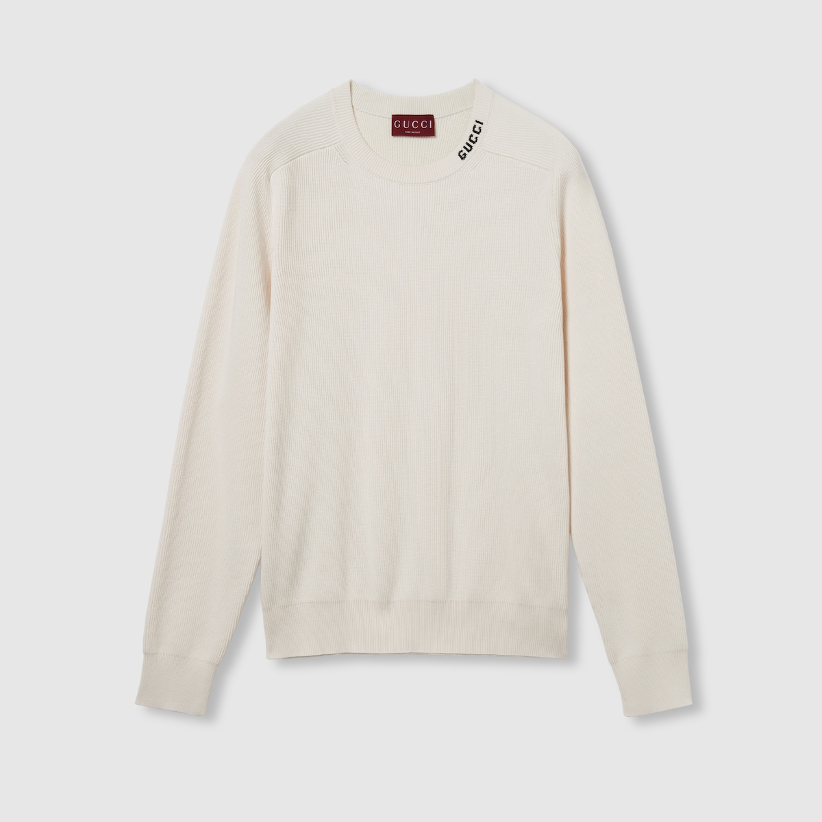GUCCI ホワイト編み込みコットンセーター GUCCI(グッチ) アディダス コラボ トレフォイル ニット トップス