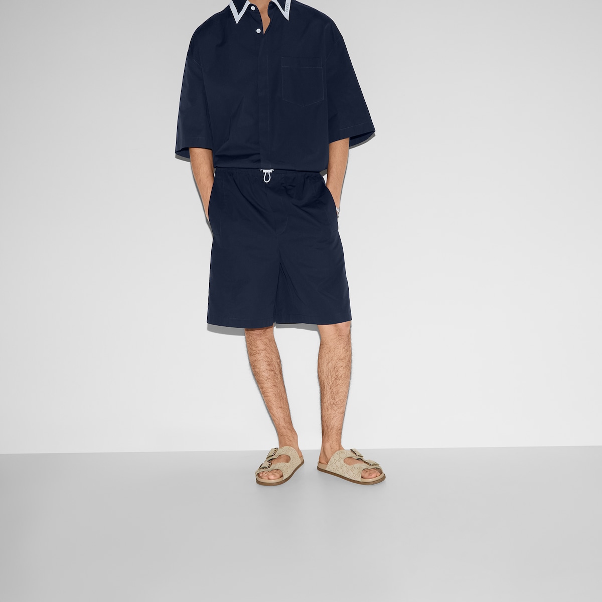 Men's slide sandal in oatmeal GG suede | GUCCI® US Men's slide sandal in oatmeal GG suede | GUCCI® US