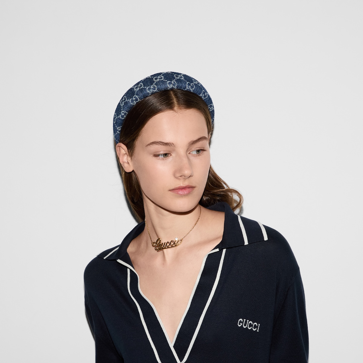 ヘアアクセサリー GUCCI GG jacquard denim headband Gucci GG-jacquard Denim Headband - ShopStyle Hair Accessories