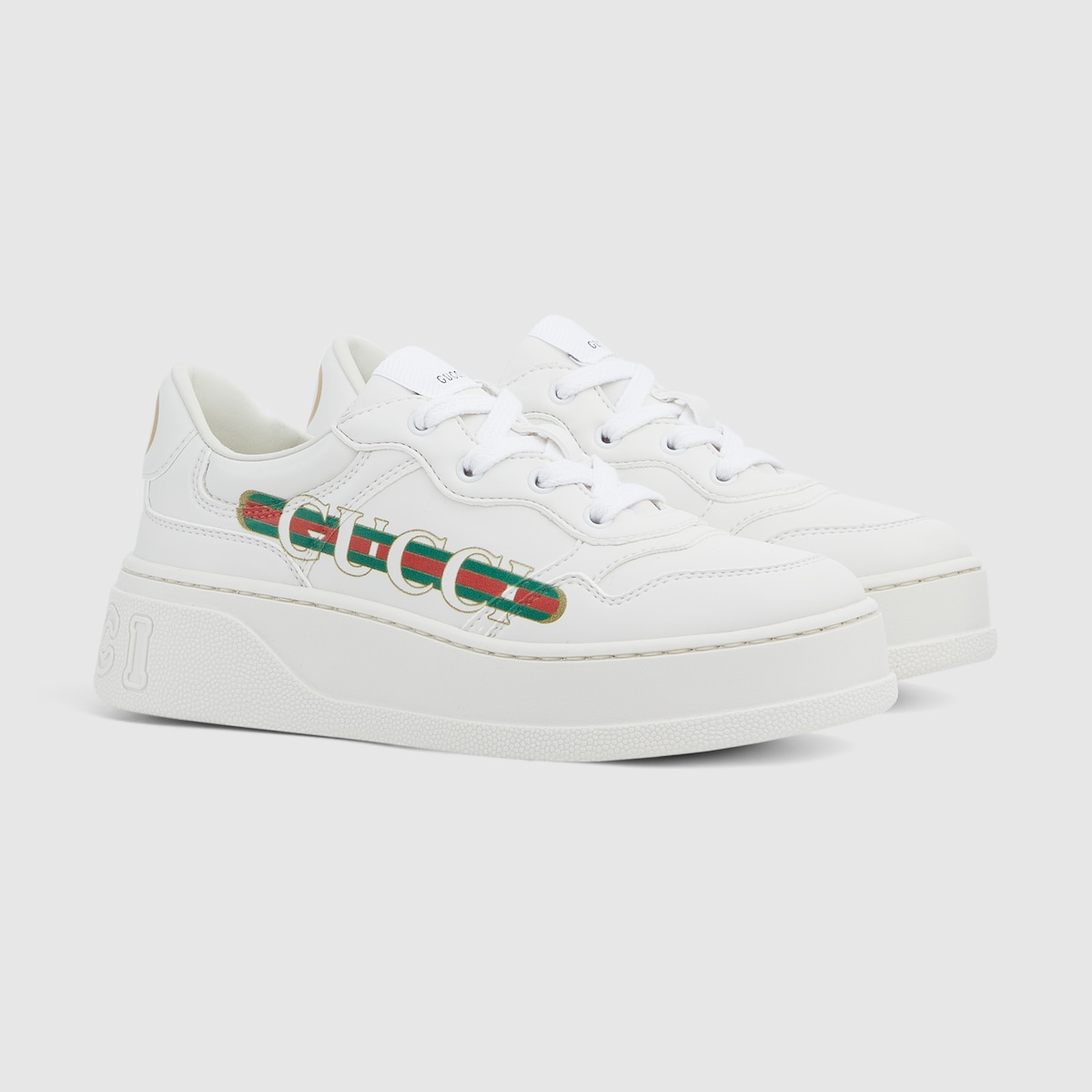 GUCCIチルドレン　スニーカー グッチ キッズ〔チルドレンズ〕ウェブ付き レザー スニーカー