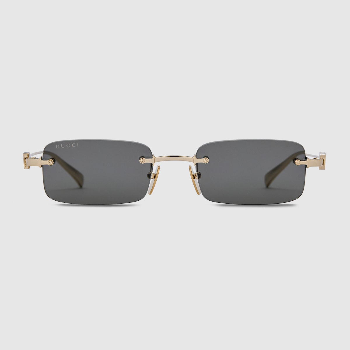 GUCCI スクエアフレムサンクラス 733336I3330 8012 Rectangular frame sunglasses in gold-toned | GUCCI® US