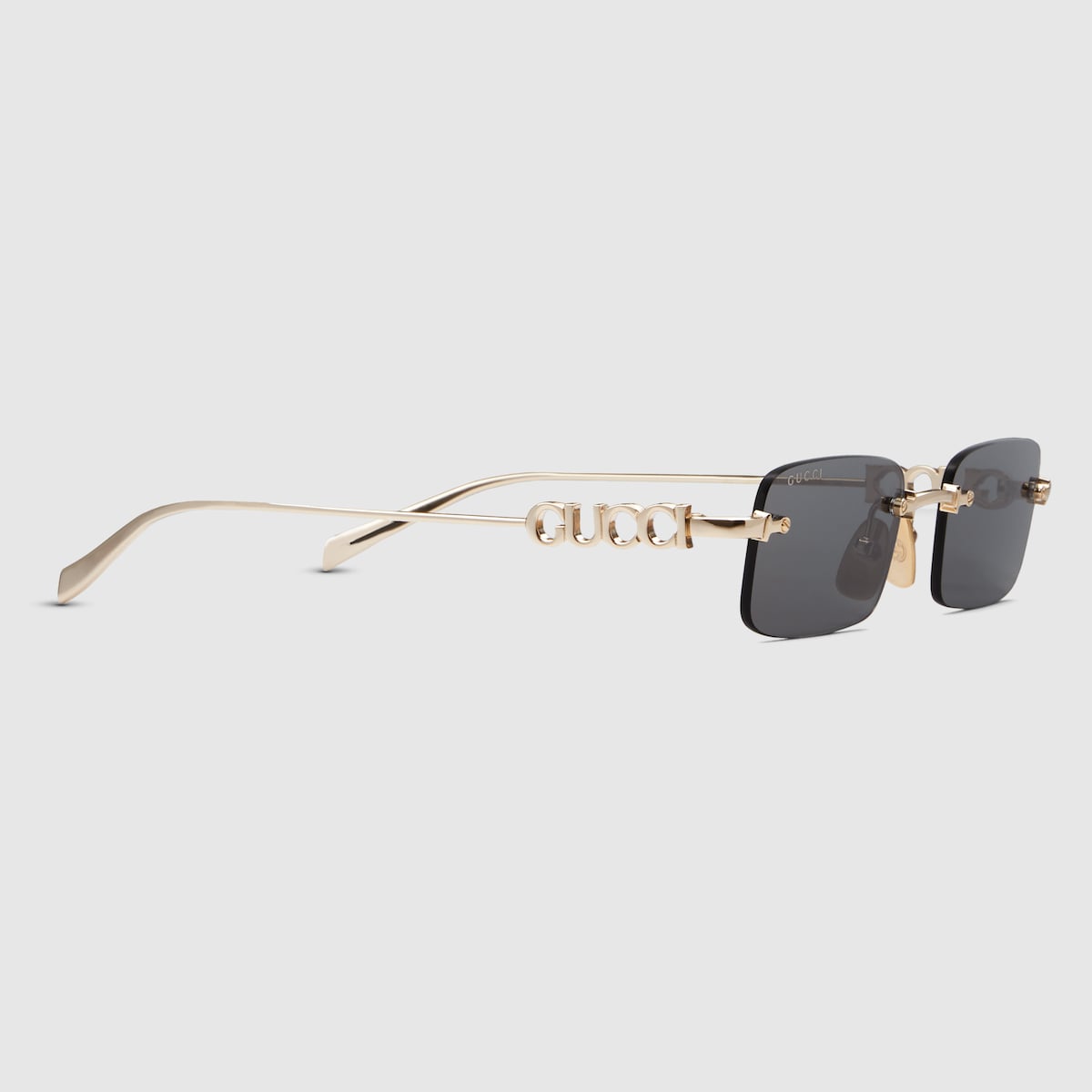 Rectangular frame sunglasses in gold-toned | GUCCI® US