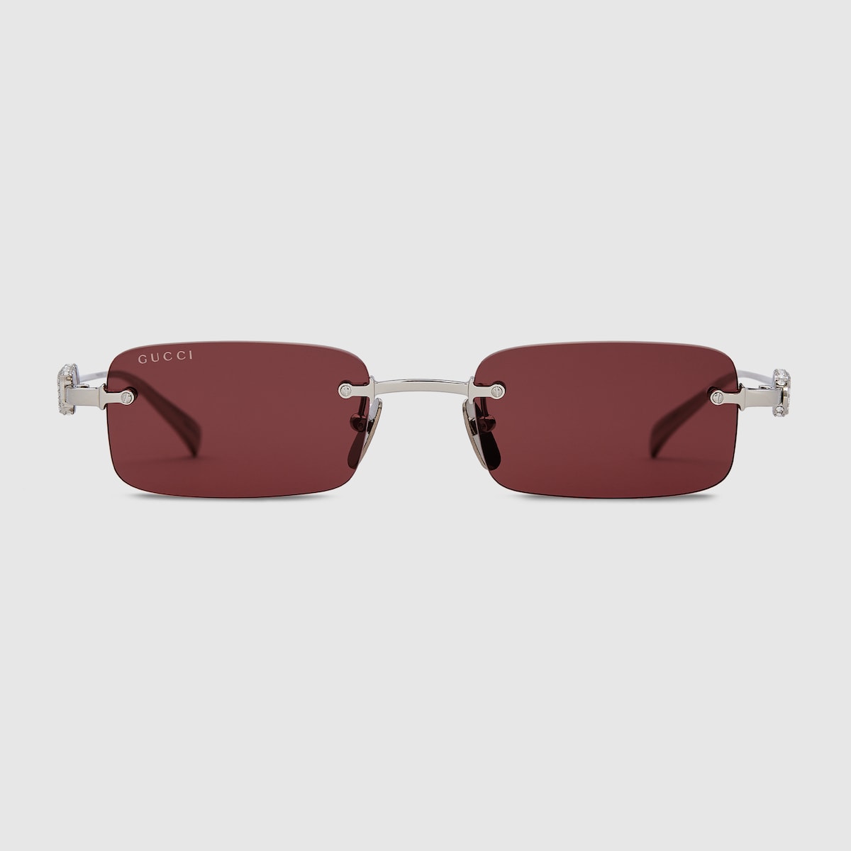 Rectangular frame sunglasses in silver-toned | GUCCI® US