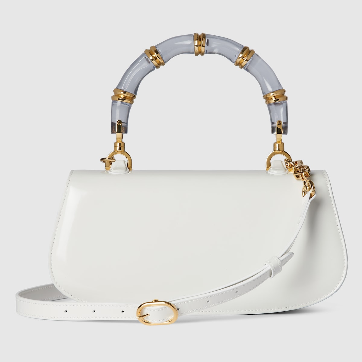 Gucci Bamboo Diva medium bag in white leather | GUCCI® US