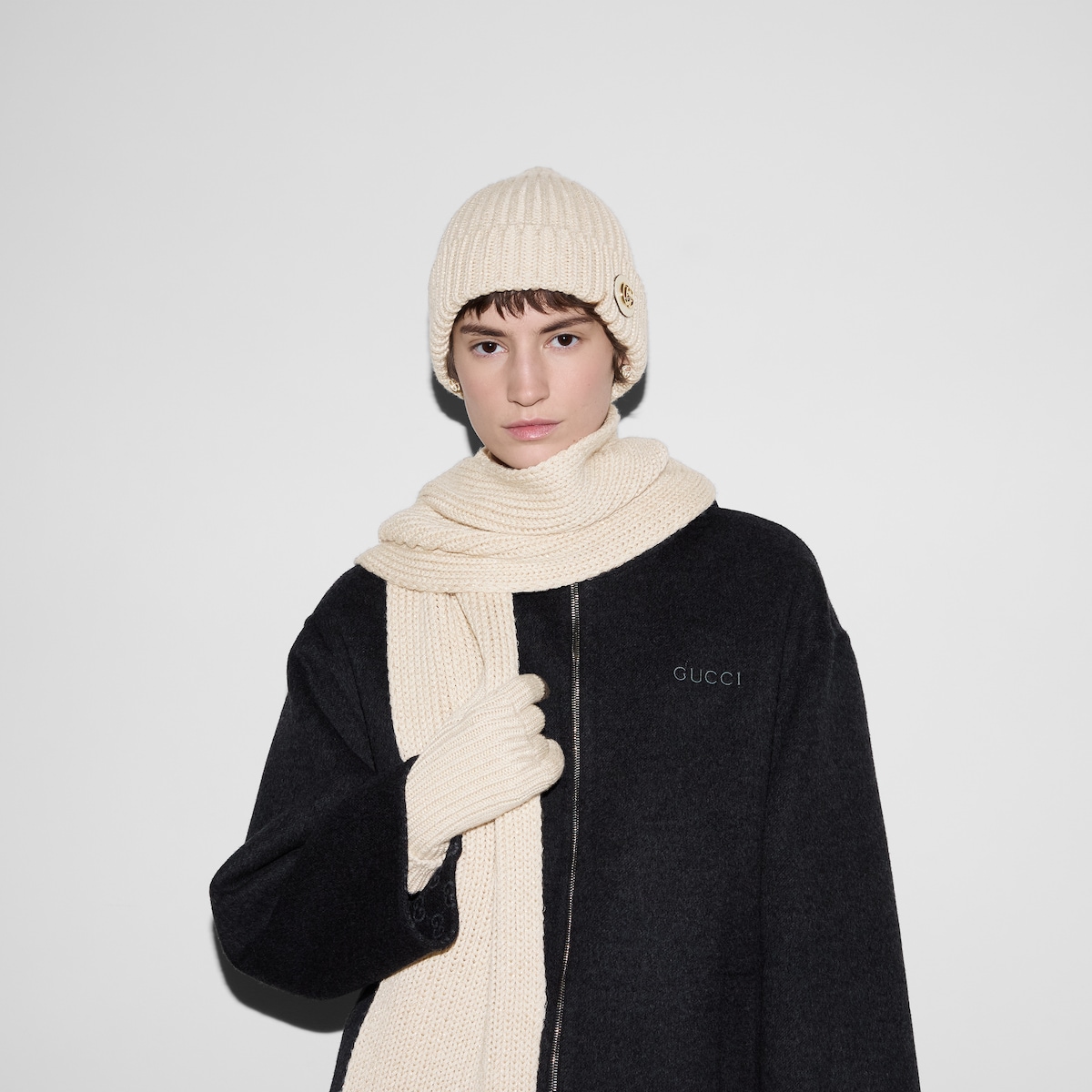 国内完売 GUCCI グッチ GG カシミア ジャガード ニット キャップ
