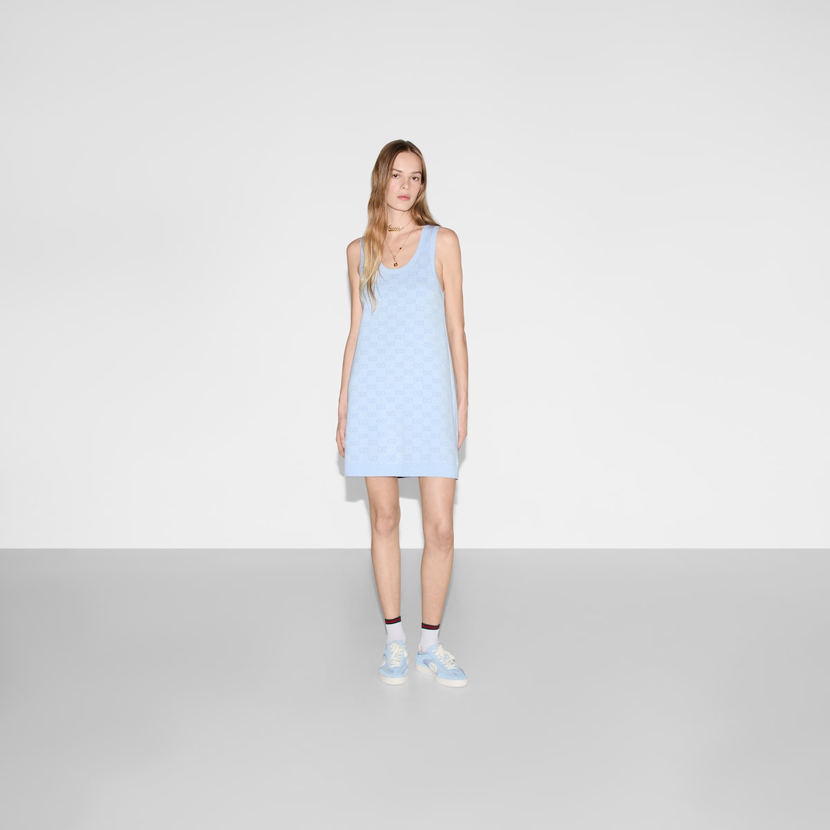 GG cotton jacquard mini dress