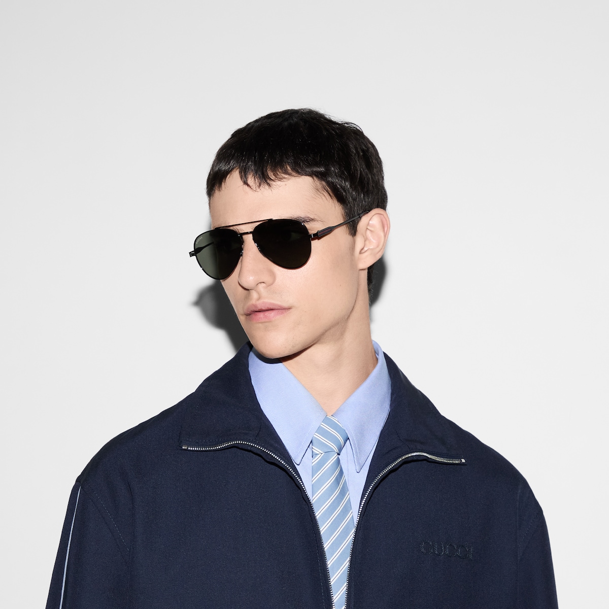 GUCCI Aviator Frame Sunglasses Black