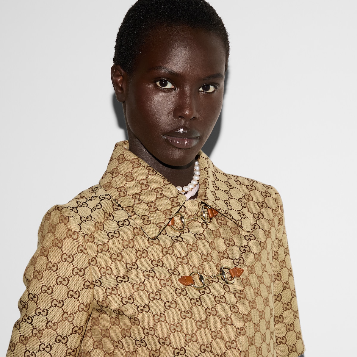 GG canvas jacket with Horsebit