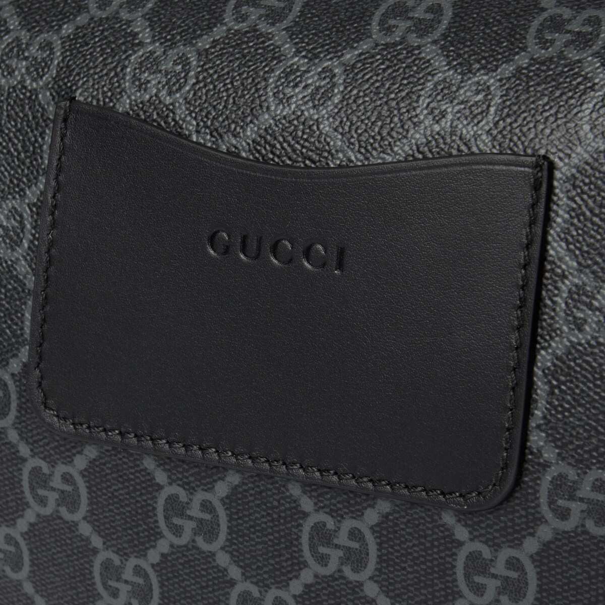 GG Emblem medium belt bag in black fabric - thumbnail 4