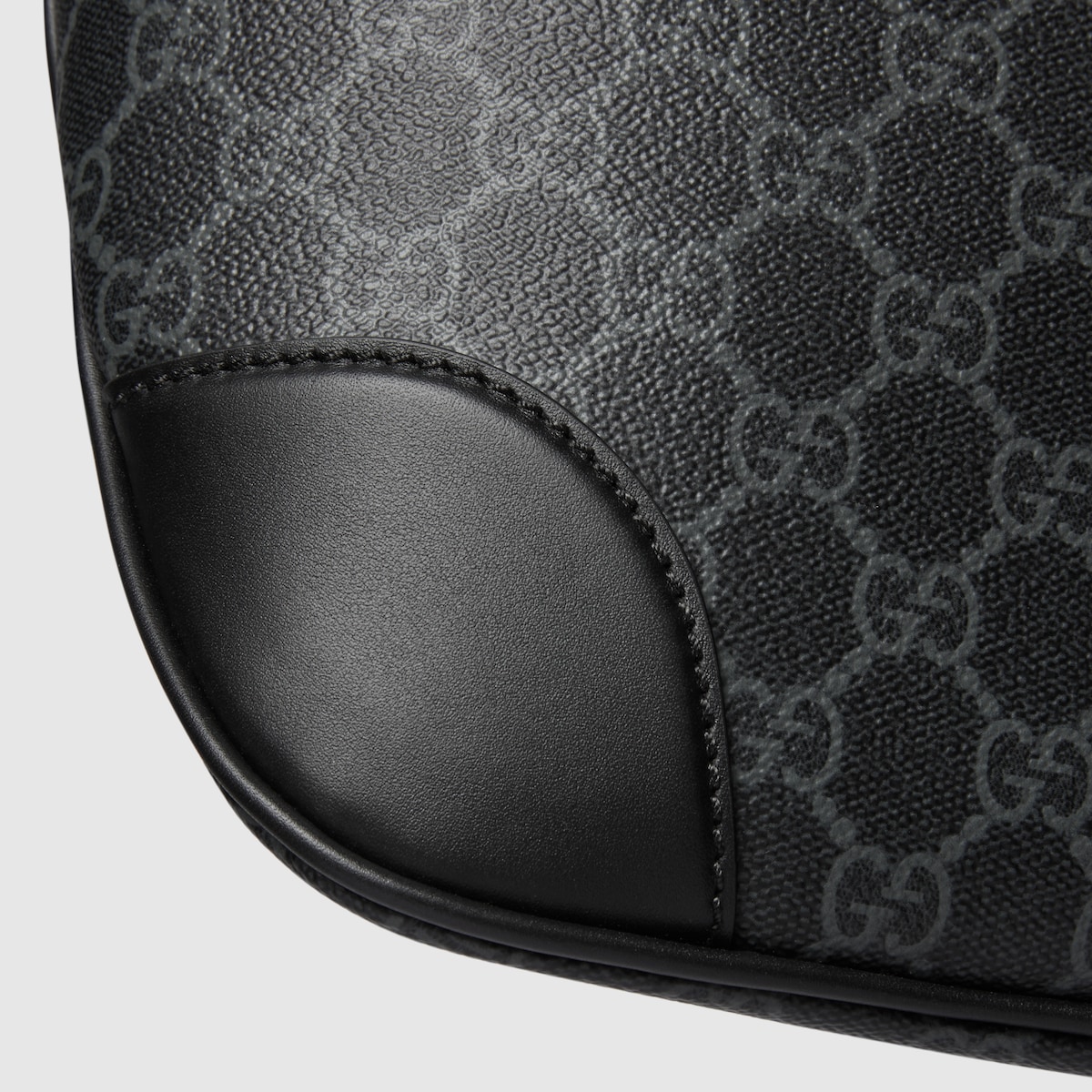 GG Emblem medium belt bag in black fabric