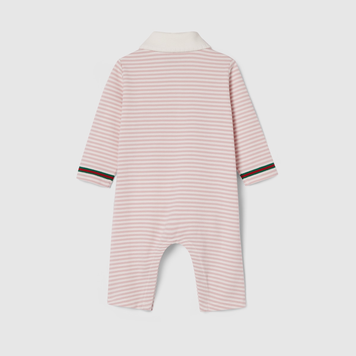 Baby embroidered cotton one-piece in white and pink | GUCCI® US