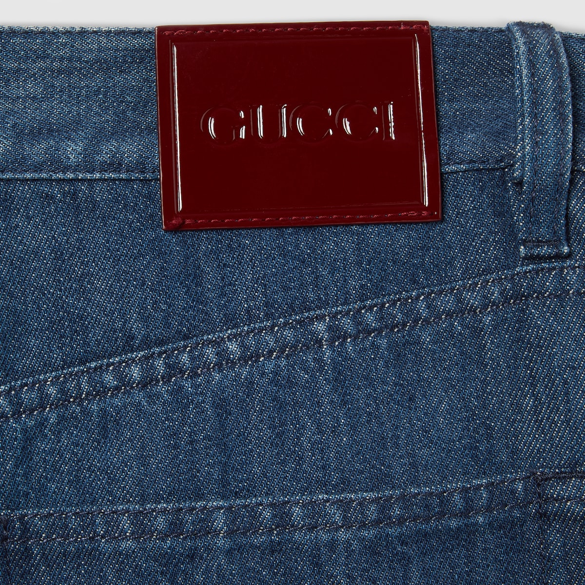 デニム・ジーパン GUCCI Women Denim Pants 812233XDC83 4100 Blue Straight fit denim pants in dark blue | GUCCI® US