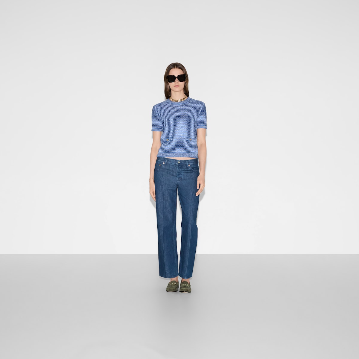 Straight fit denim pants