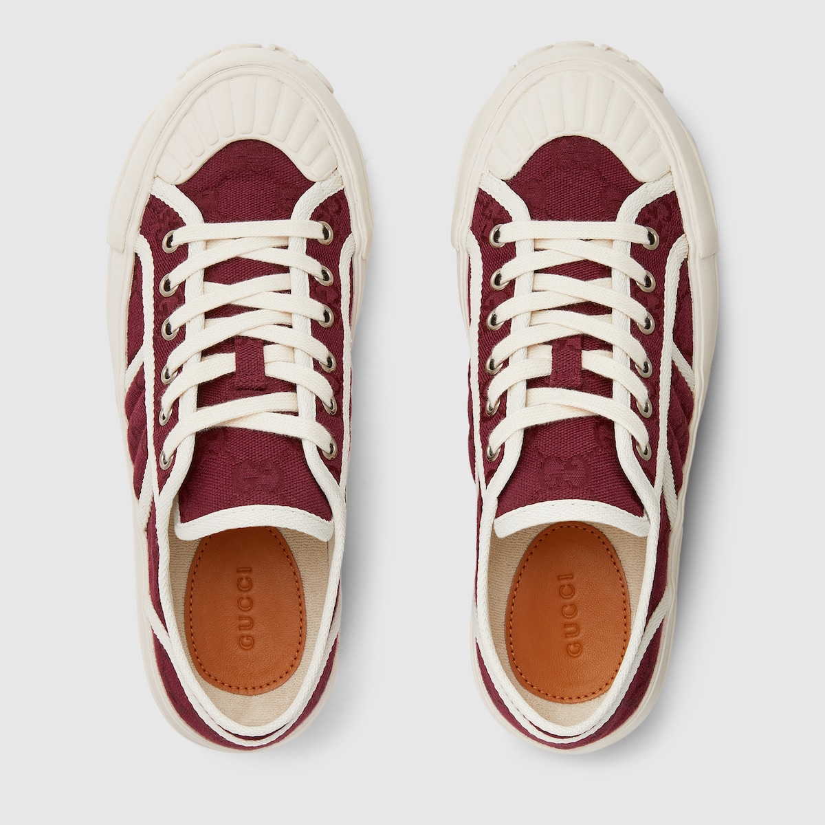 Women's chunky sneaker in Rosso Ancora GG canvas | GUCCI® US Women's chunky sneaker in Rosso Ancora GG canvas | GUCCI® US