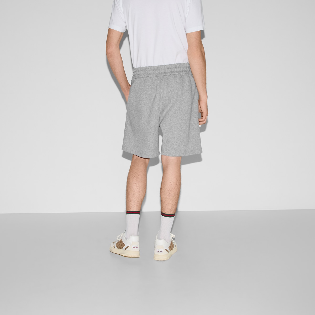 Embossed cotton jersey shorts