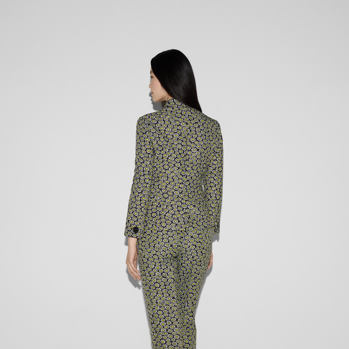 Floral crêpe jacquard jacket in multicolor | GUCCI® US