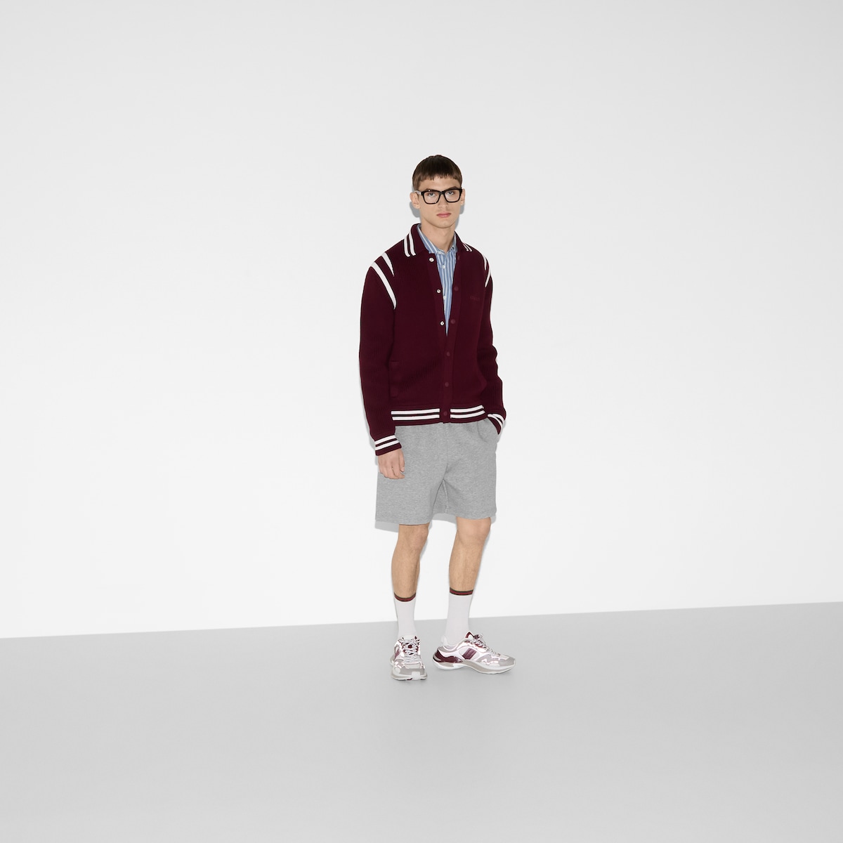 Embossed cotton jersey shorts