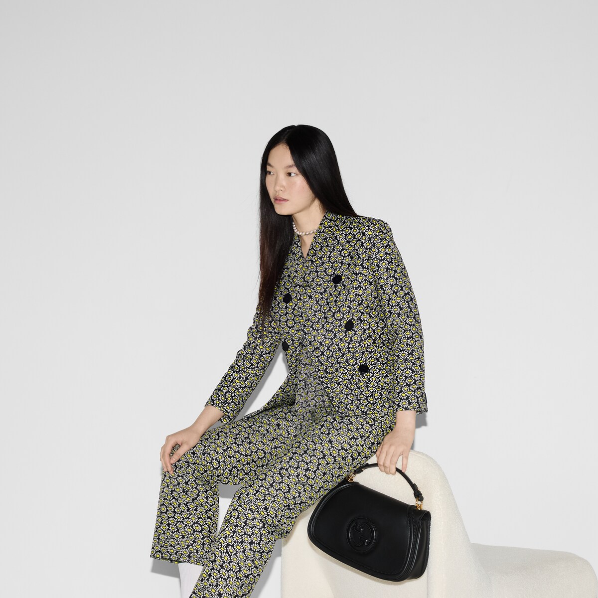 Floral crêpe jacquard jacket in multicolor | GUCCI® US