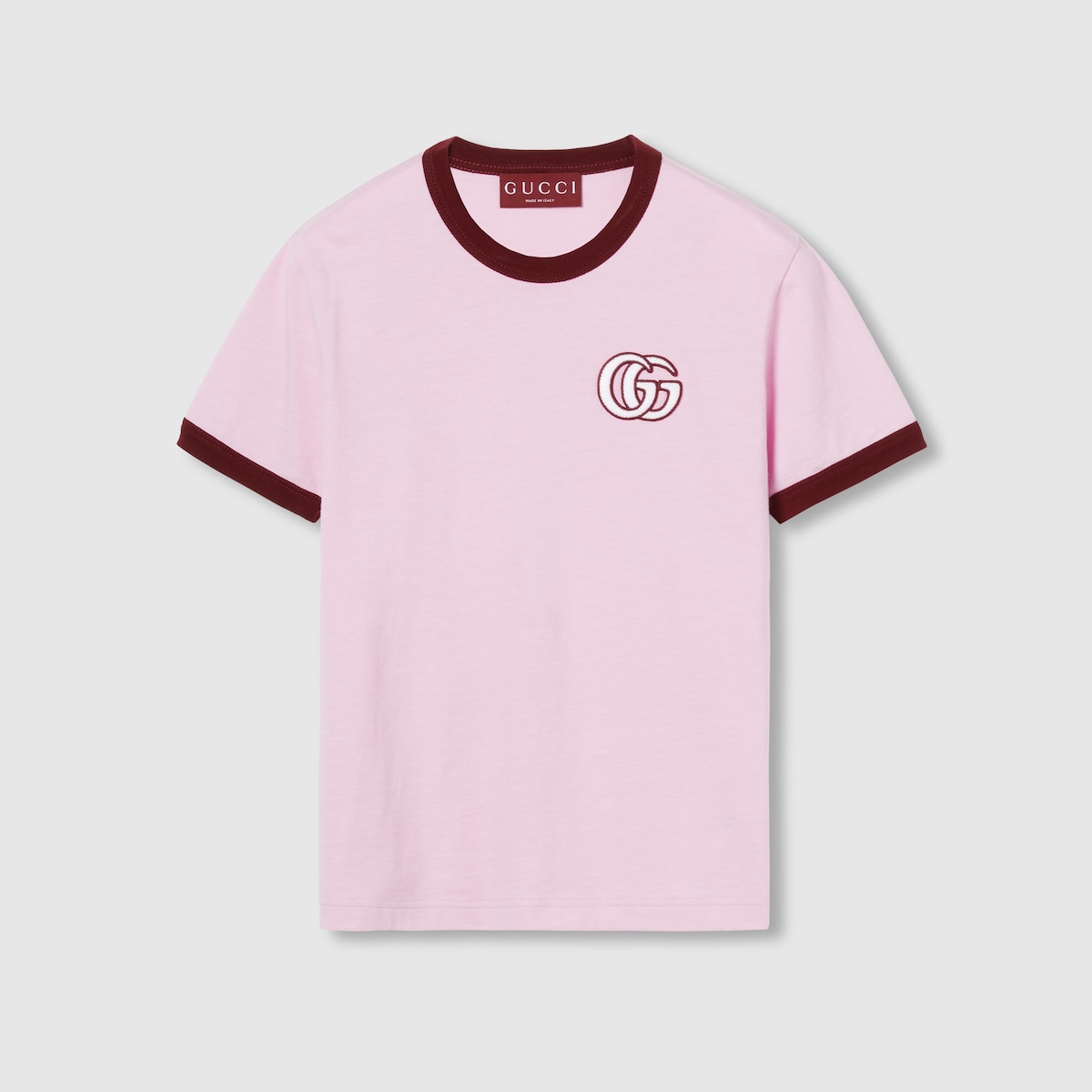 T-shirt en jersey de coton brodé en rose | GUCCI® FR