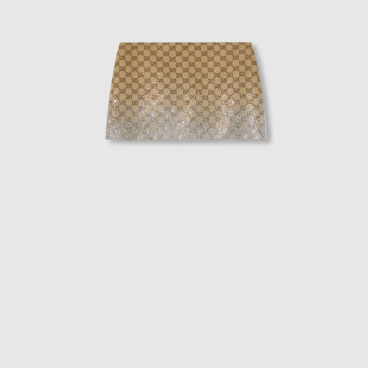 Embroidered GG canvas mini skirt in camel and brown | GUCCI® US