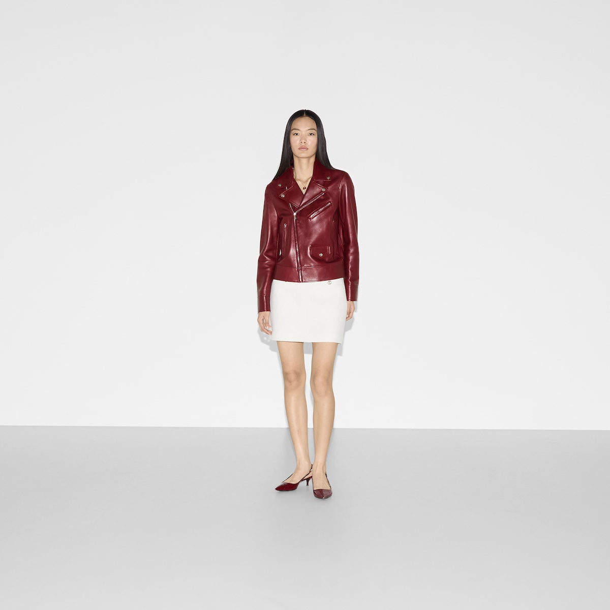 Leather biker jacket
