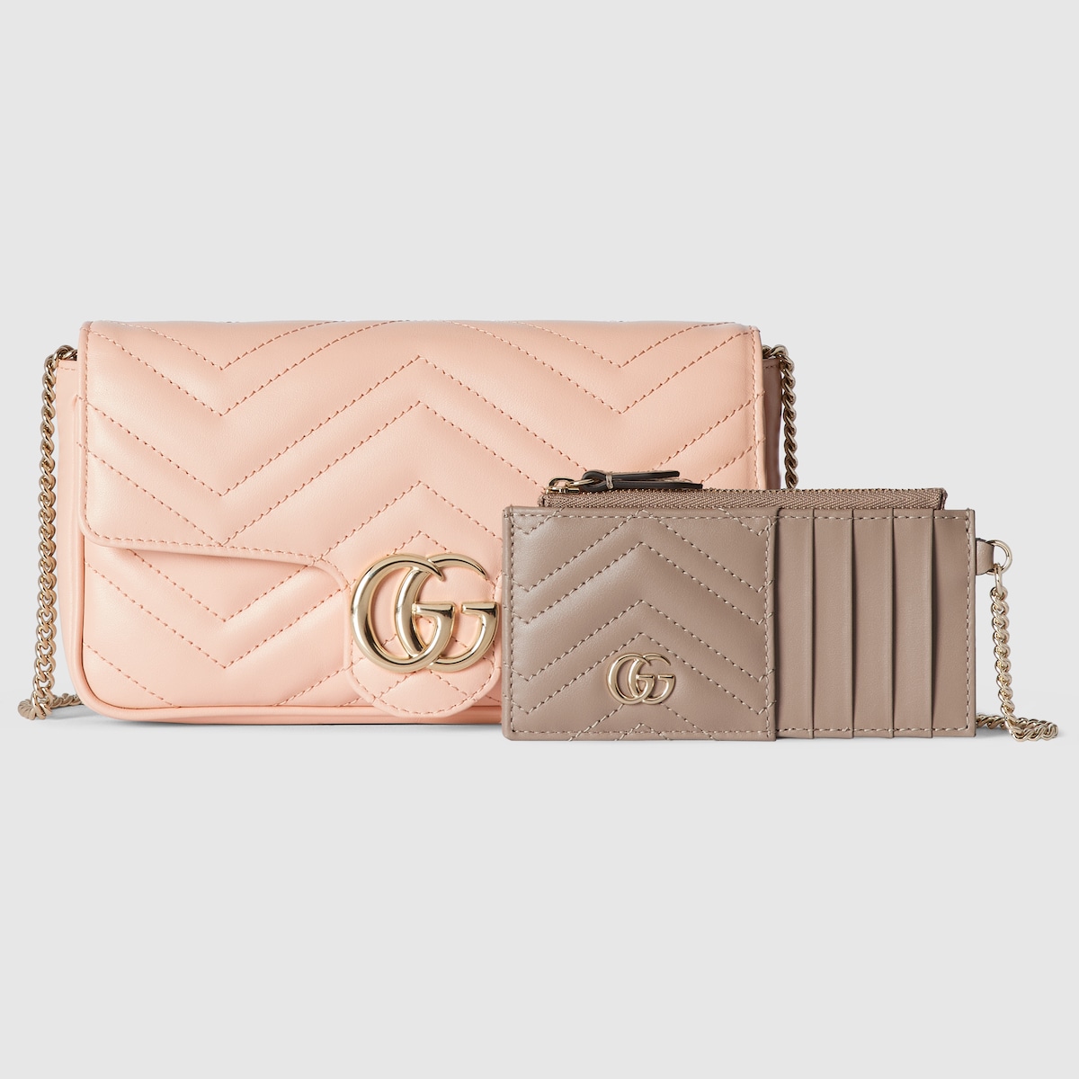 GG MARMONT MINI 21 CLASSIC BAG IN PEACH PINK CALFSKIN