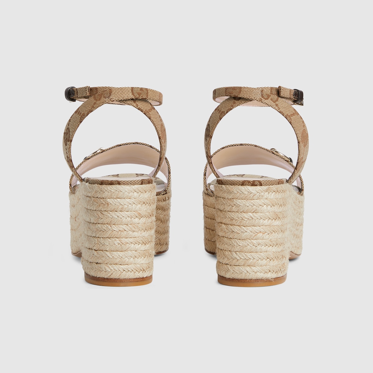 Women's espadrille with Horsebit in beige and dark brown