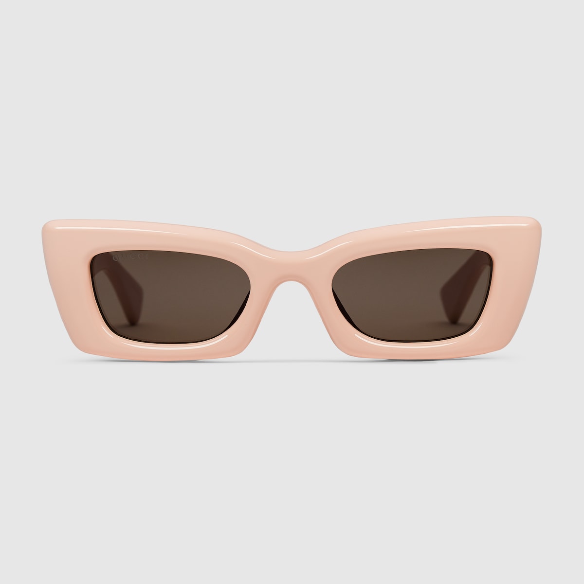 GUCCI ピンク キャットアイ サングラス GUCCI Seasonal Icon Pink Transparent Frame W/ Brown Lens Cat