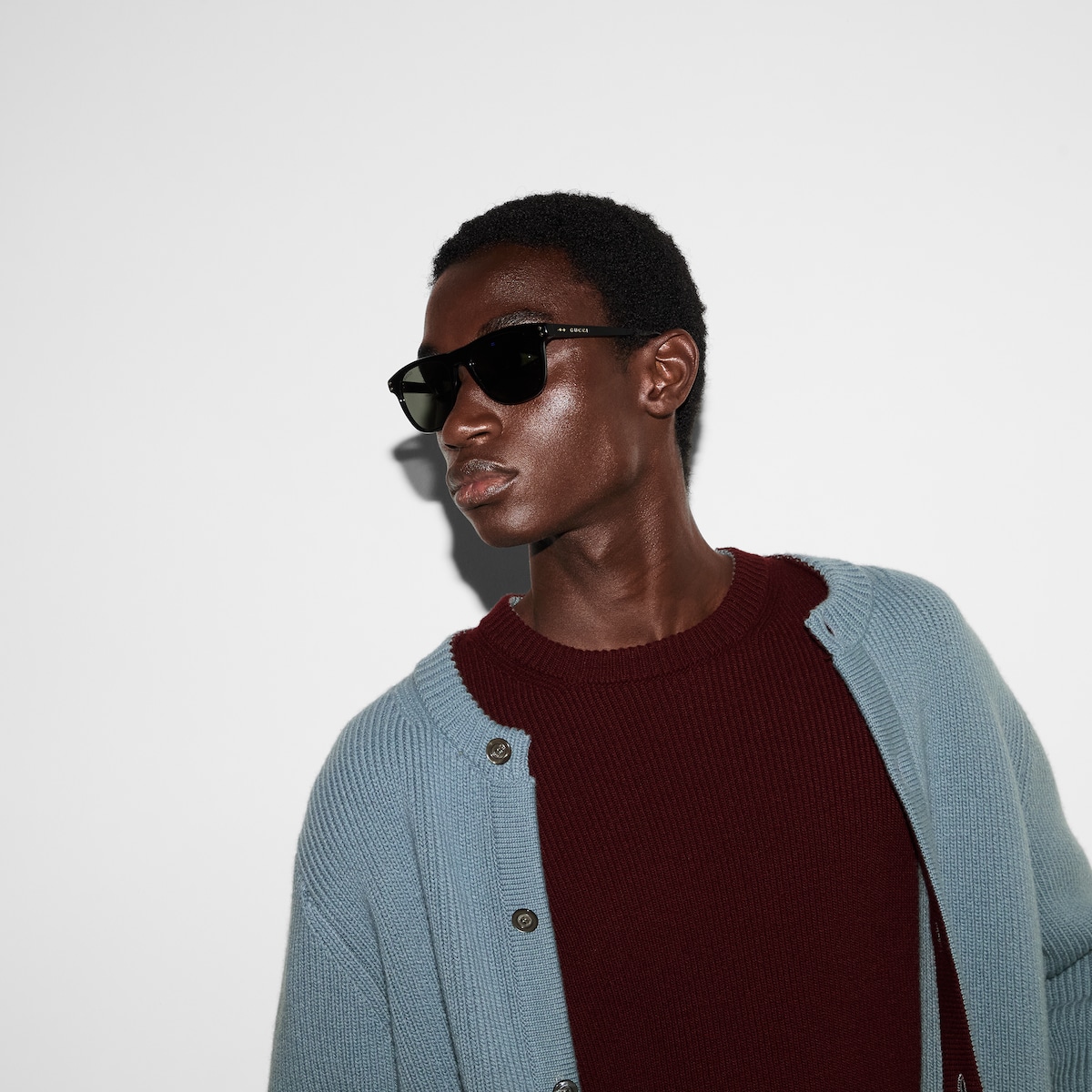 Square frame sunglasses in black | GUCCI® US
