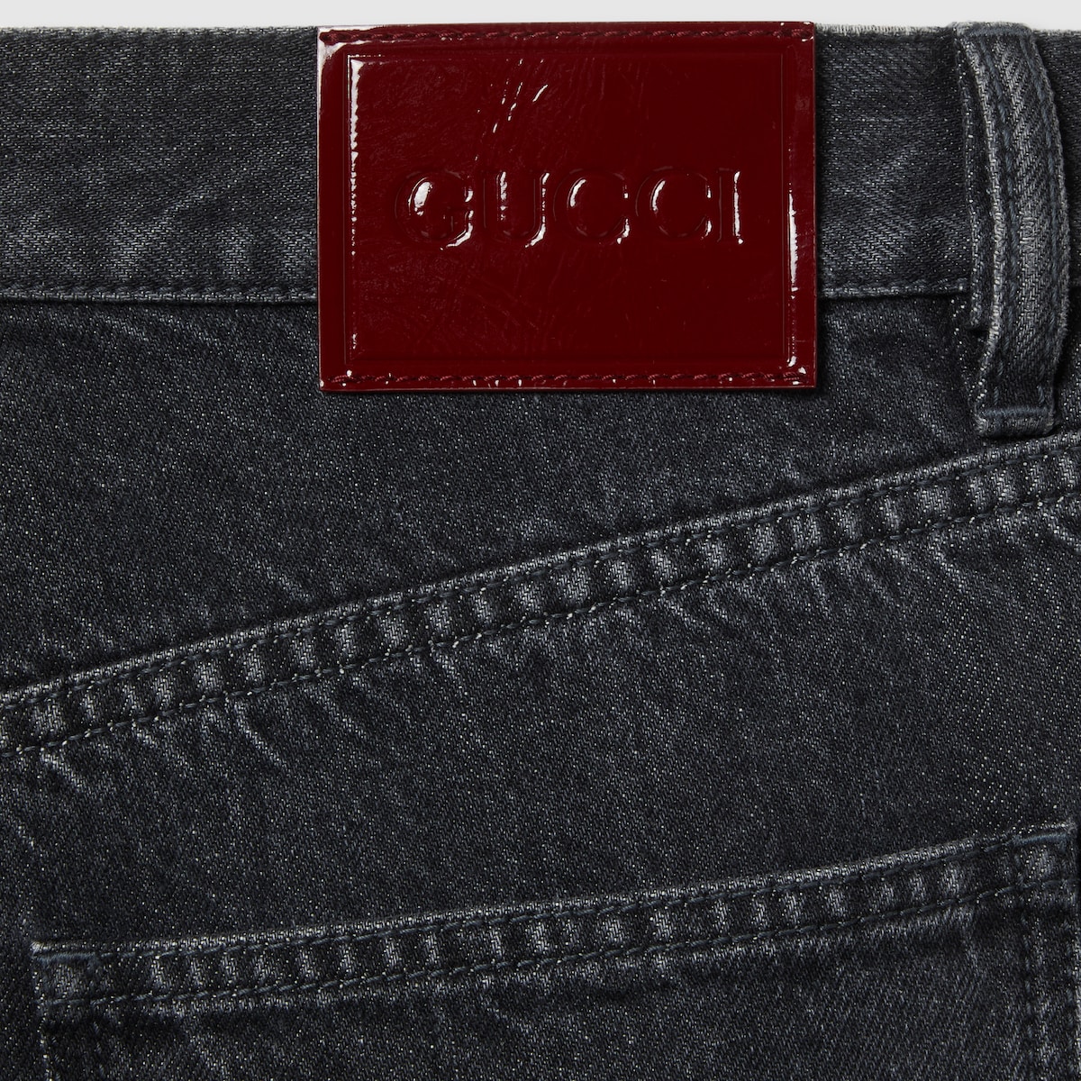 Wide leg denim pant in black | GUCCI® US