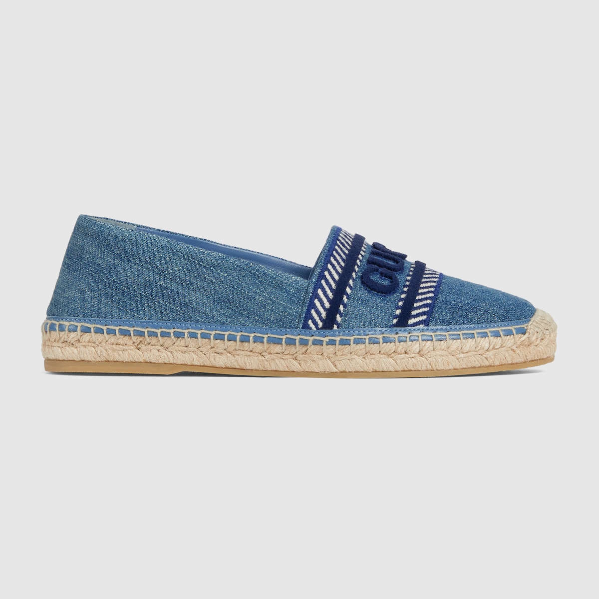 Women's 'Gucci' espadrille in light blue denim | GUCCI® US